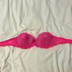 vs pink strapless bra